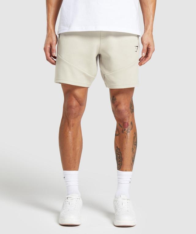 Gymshark Interlock Tech 6" Shorts - Pebble Grey Male Product Image