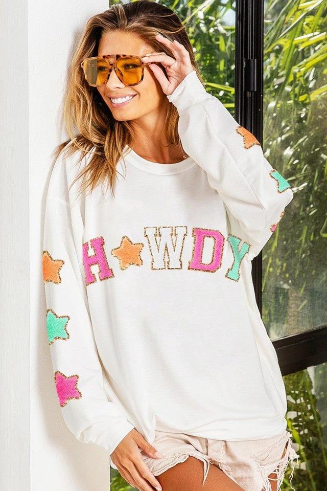 Howdy White Stars Lightweight Sweatshirt Product Image