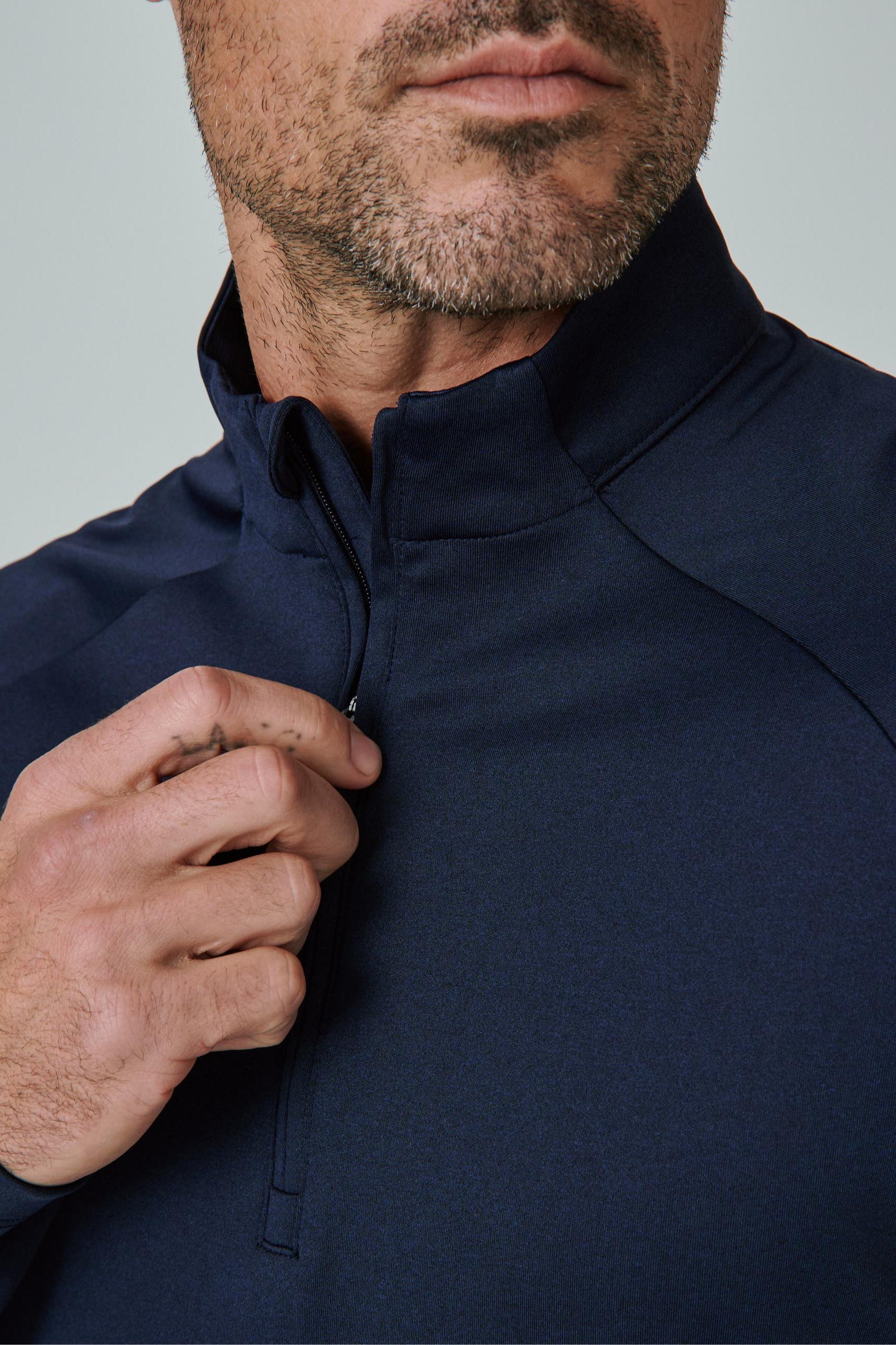 A Game Quarter Zip Pull Over - Navy Product Image