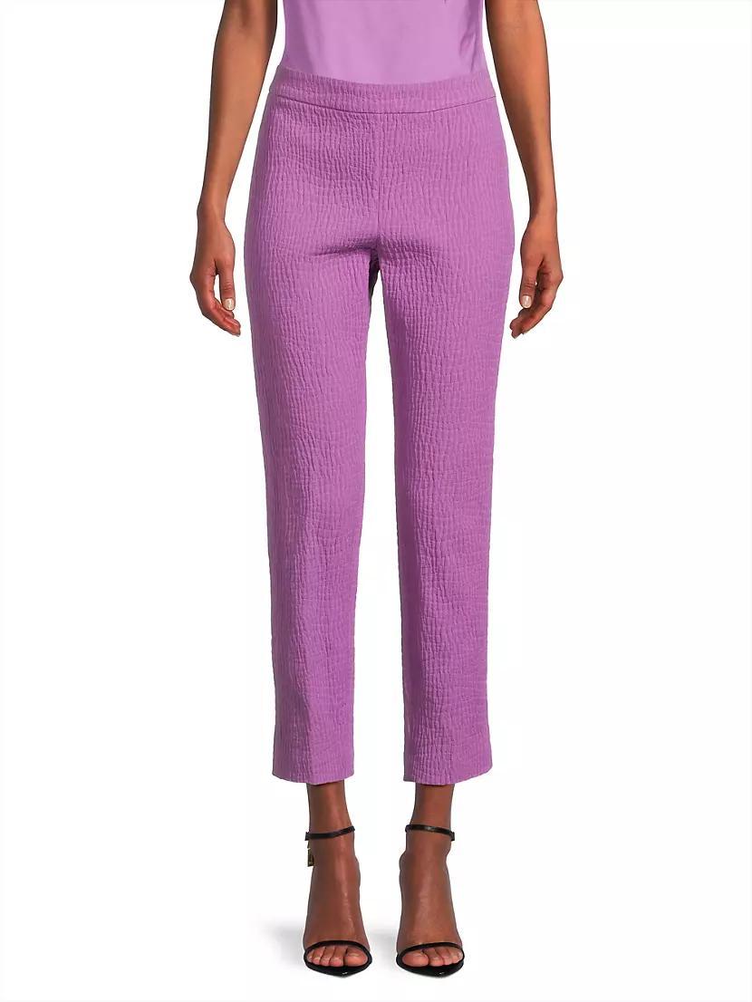 Cotton Textured Jacquard Straight-Leg Pants Product Image