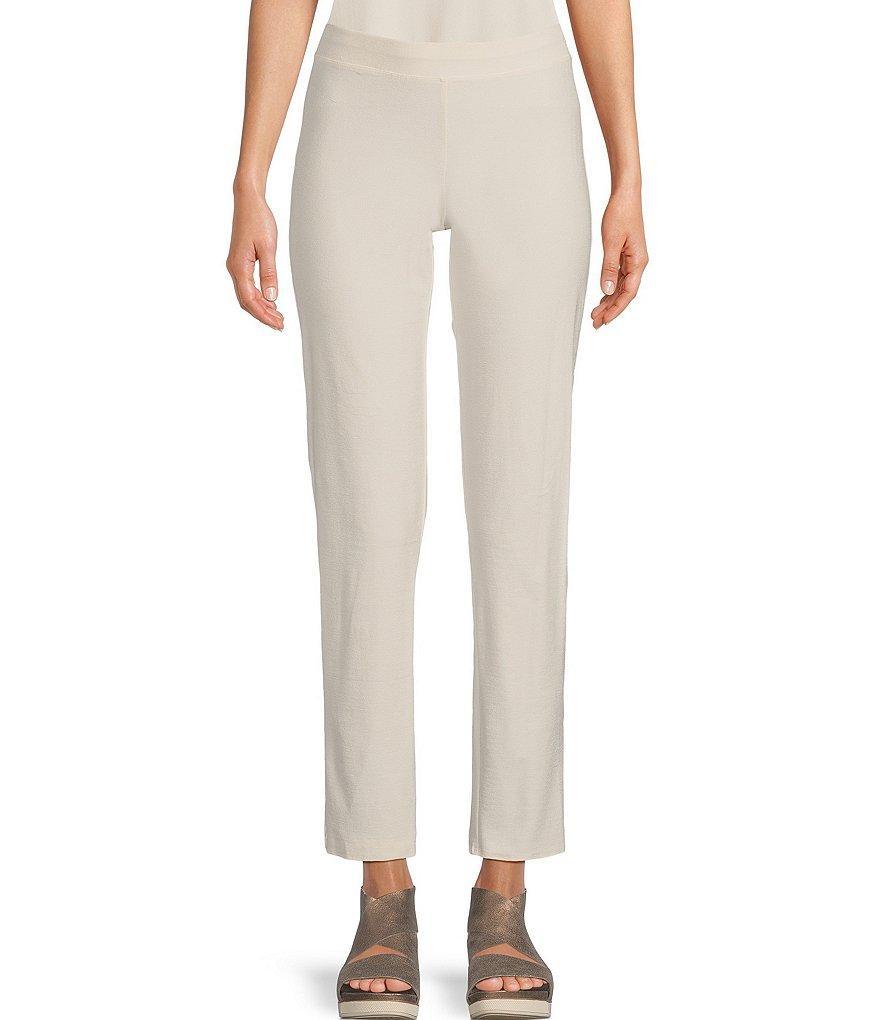 Eileen Fisher Washable Stretch Crepe Slim Leg Ankle Pant Product Image