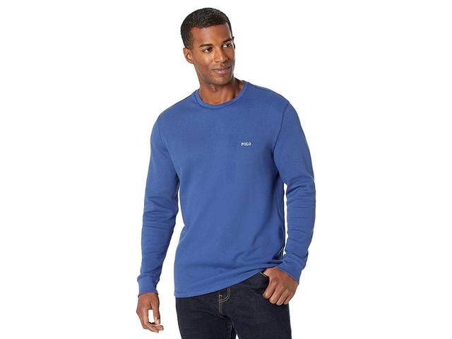 Polo Ralph Lauren Waffle Long Sleeve Crew (Bali White Logo/PP) Men's Clothing Product Image