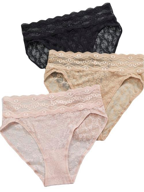 b. temptD by Wacoal Assorted 3-Pack Lace Kiss High Cut Briefs Product Image