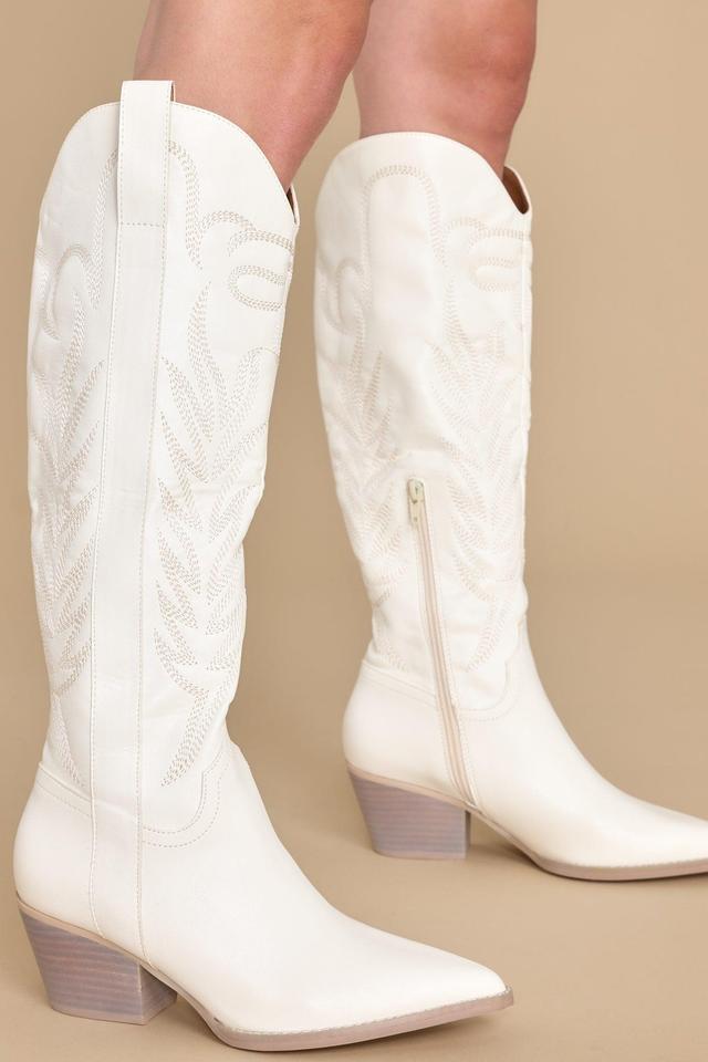 Bring The Sass White Boots Product Image