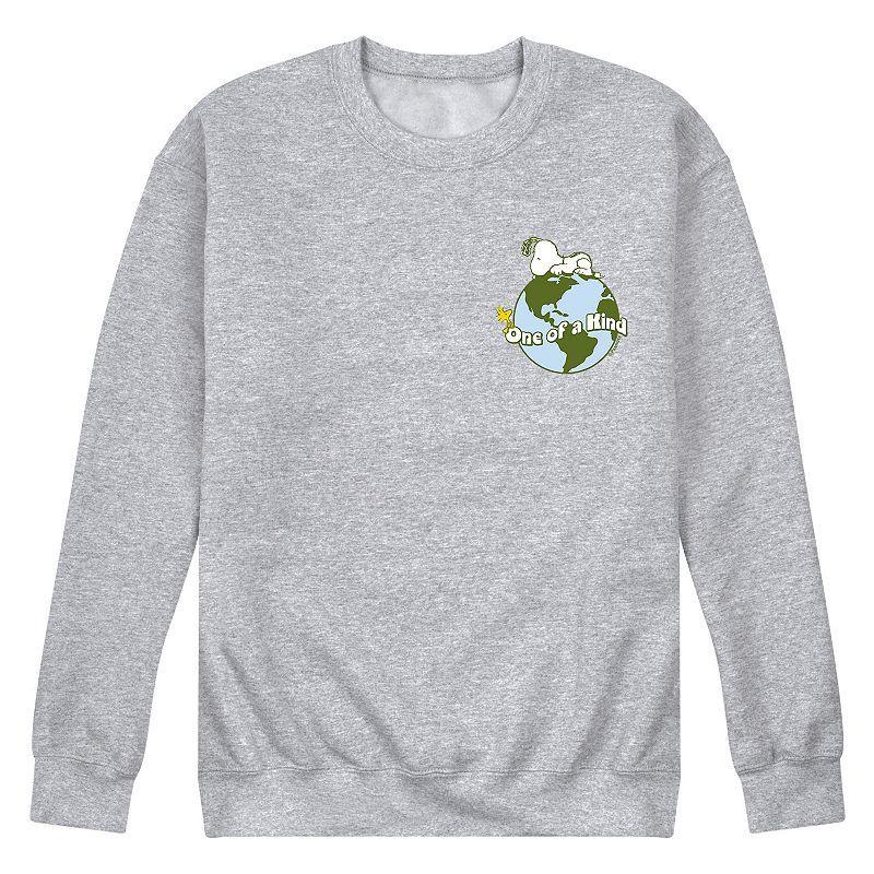 Mens Peanuts One Of Kind Earth Sweatshirt Med Grey Product Image