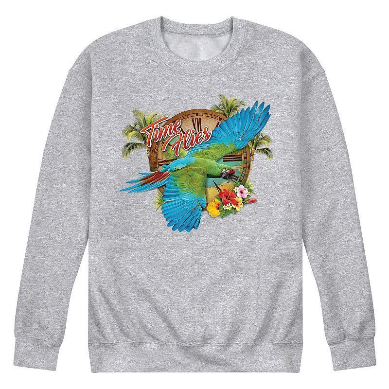 Mens Time Flies Parrot Graphic Sweatshirt Product Image