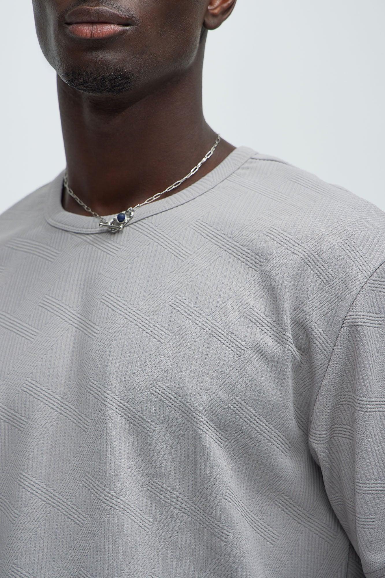 Benji Textured Relaxed Tee - Grey Product Image