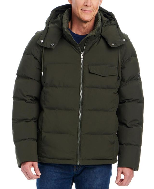 Vince Camuto Mens Hooded Stretch Zip-Front Puffer Coat Product Image