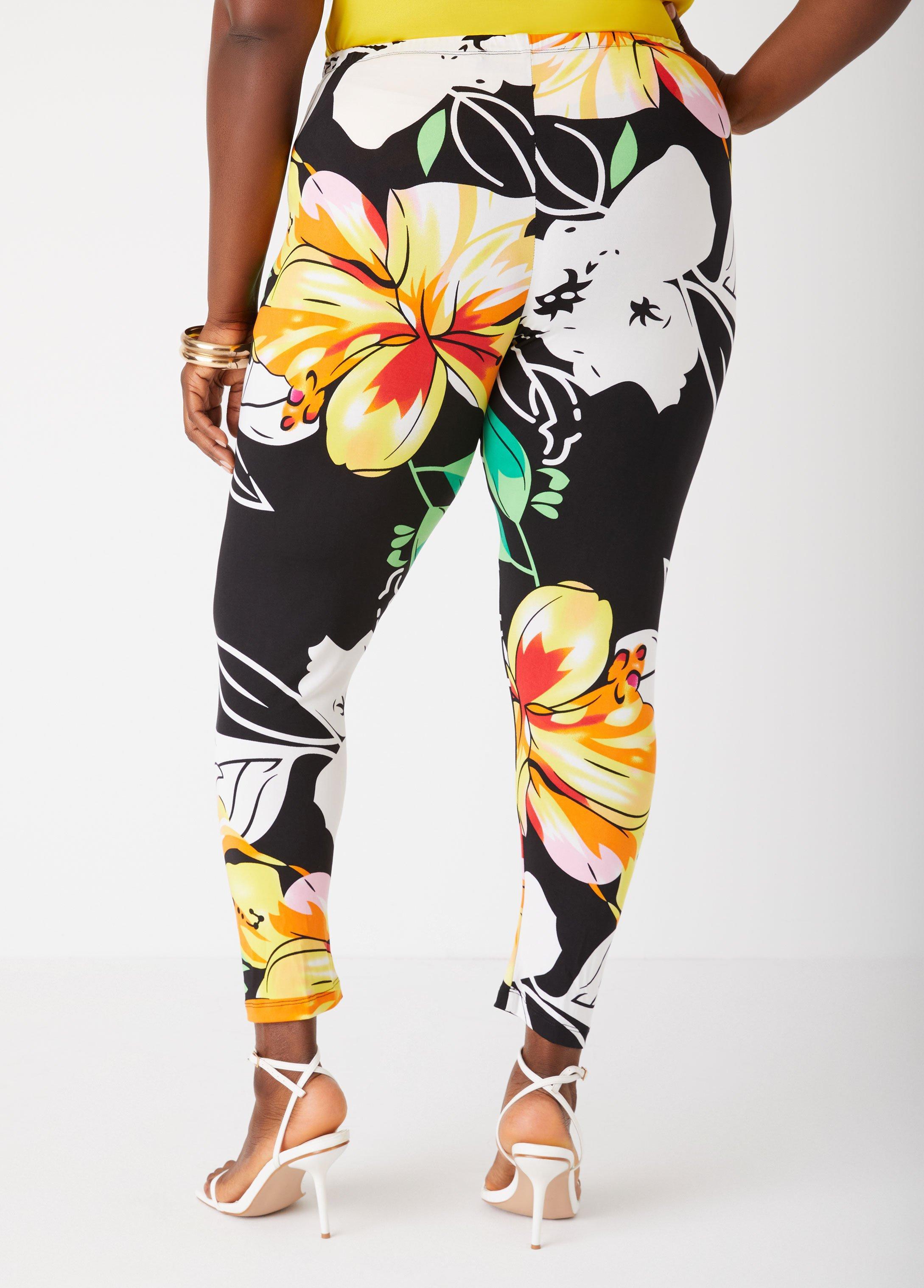 Mid Rise Tropical Print Leggings Product Image