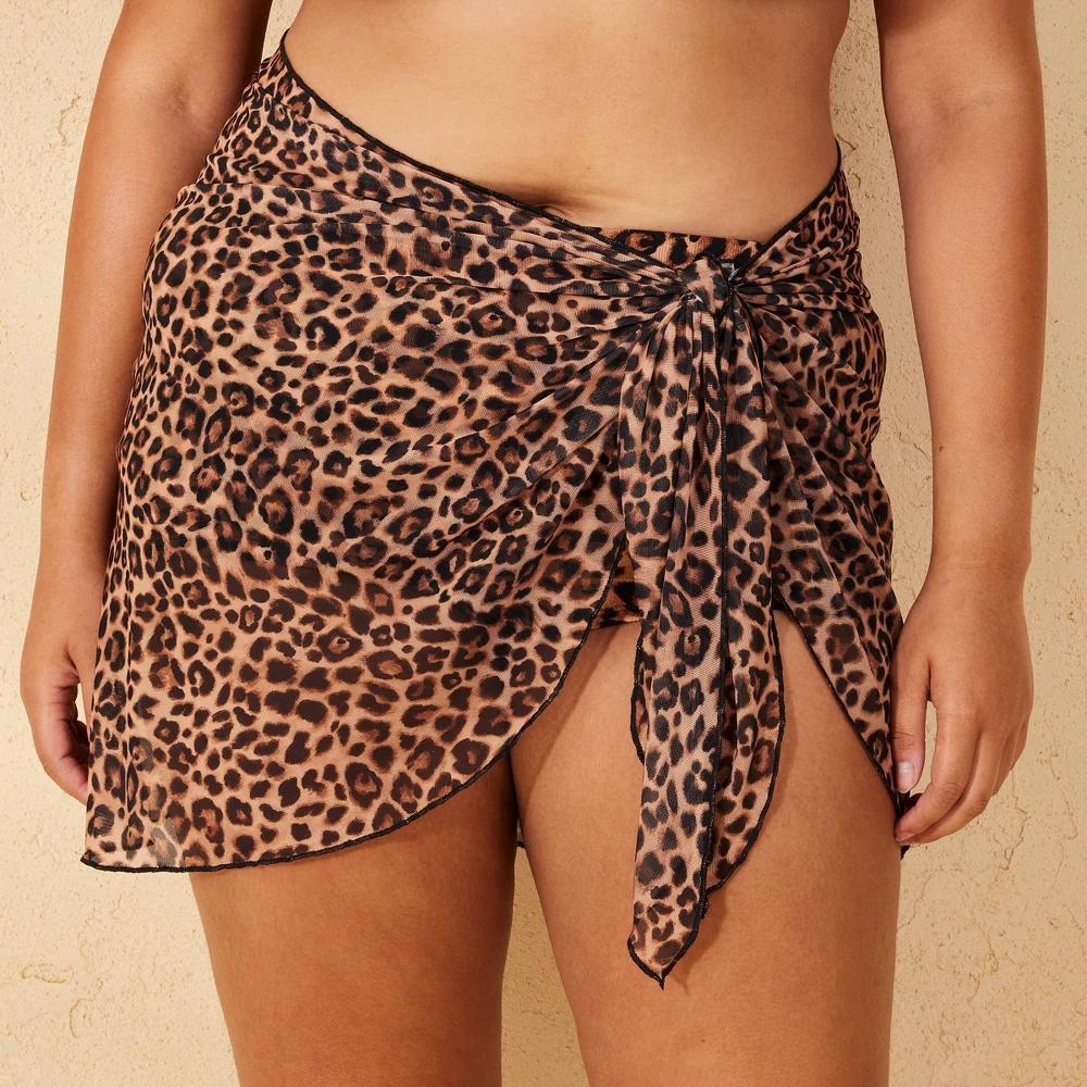 Womens Mesh Cover Up Sarong - Wild Fable Leopard Print Product Image