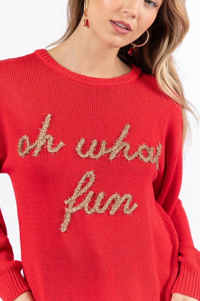 Oh What Fun Red Sweater Product Image