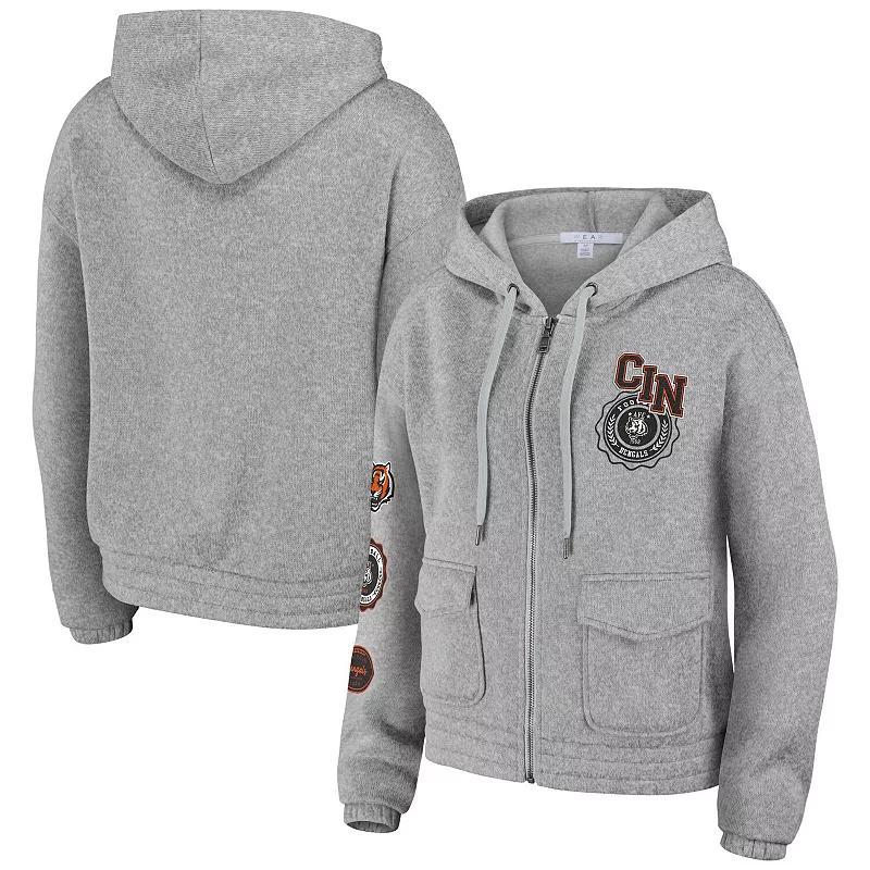 Womens WEAR by Erin Andrews Heather Gray Cincinnati Bengals Full-Zip Hoodie Product Image