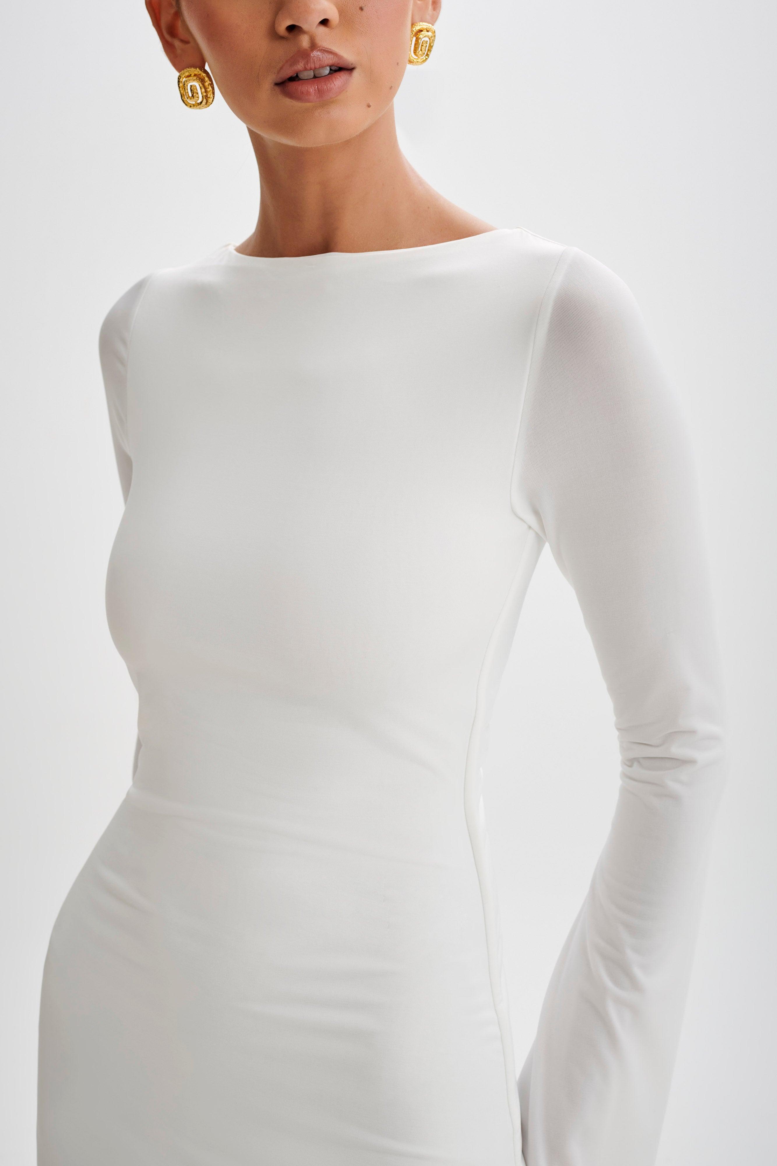 Tarna Slinky A-Line Mini Dress - White Product Image