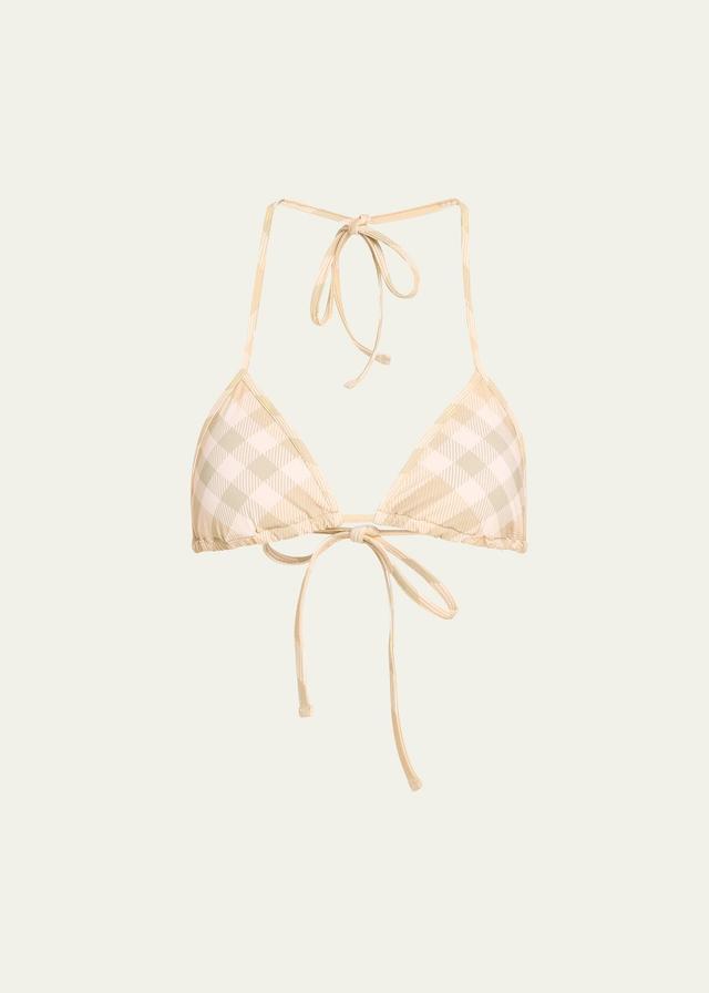 Womens Check Triangle Bikini Top Product Image