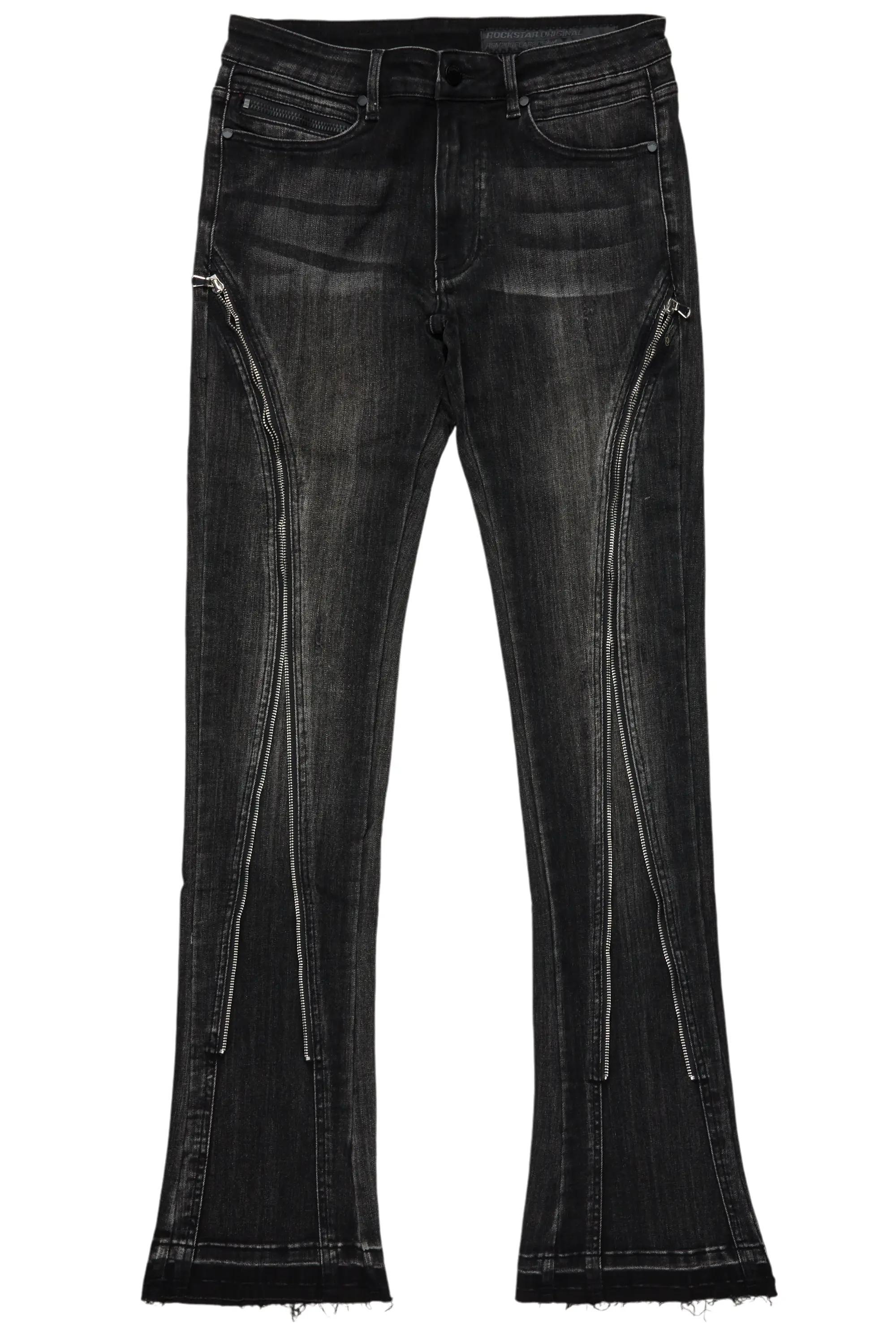 Rani Black Stacked Flare Jean Male Product Image