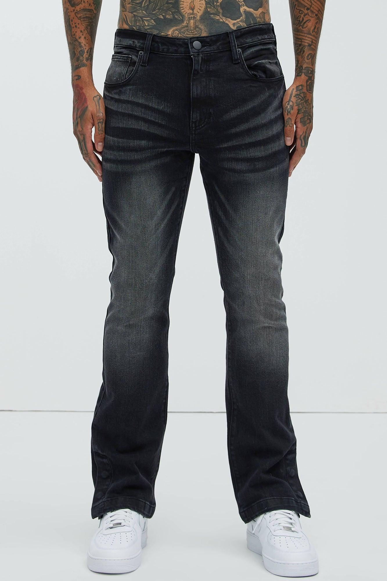 Torrey Stacked Skinny Flare Jeans - Black Wash Product Image