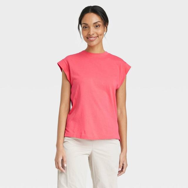 Womens Extended Shoulder T-Shirt - A New Day Coral Product Image