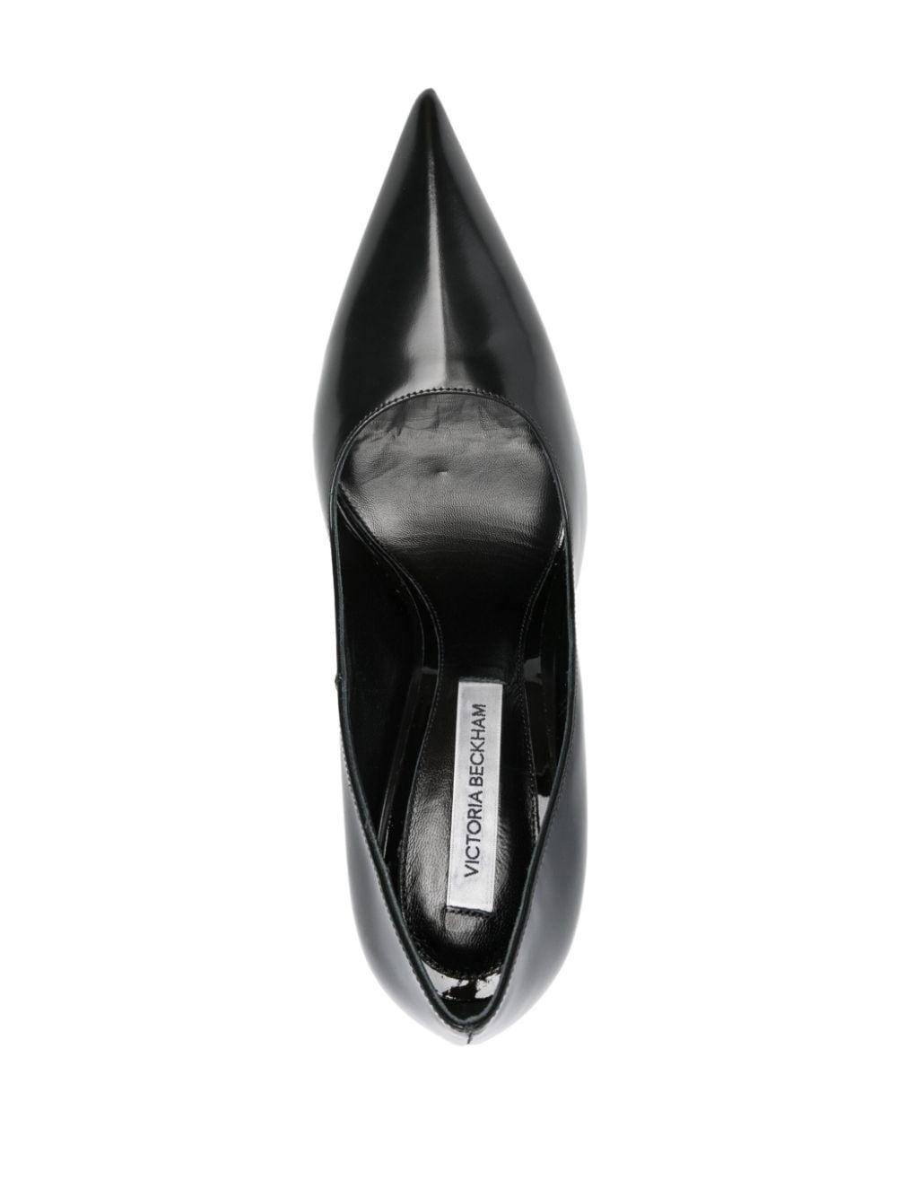 V 100mm Leather Pump In Black Product Image