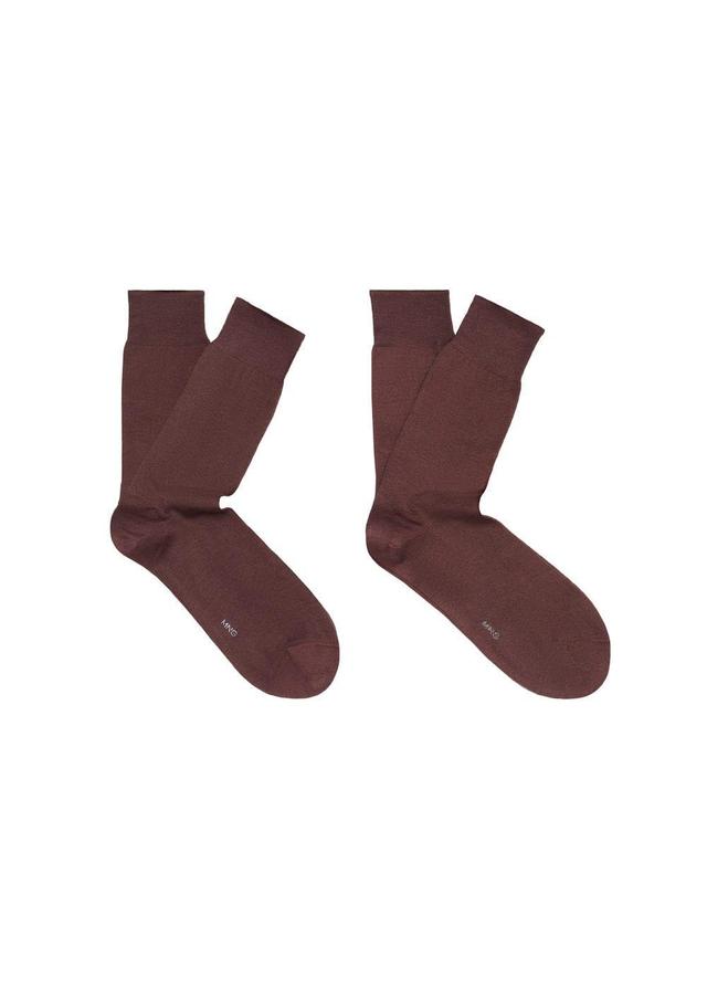 MANGO MAN - Basic cotton socks burgundyMen Product Image