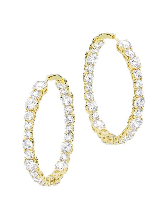 Womens Bubbly Bubbles 18K Gold-Plated & Cubic Zirconia Inside-Out Hoop Earrings Product Image