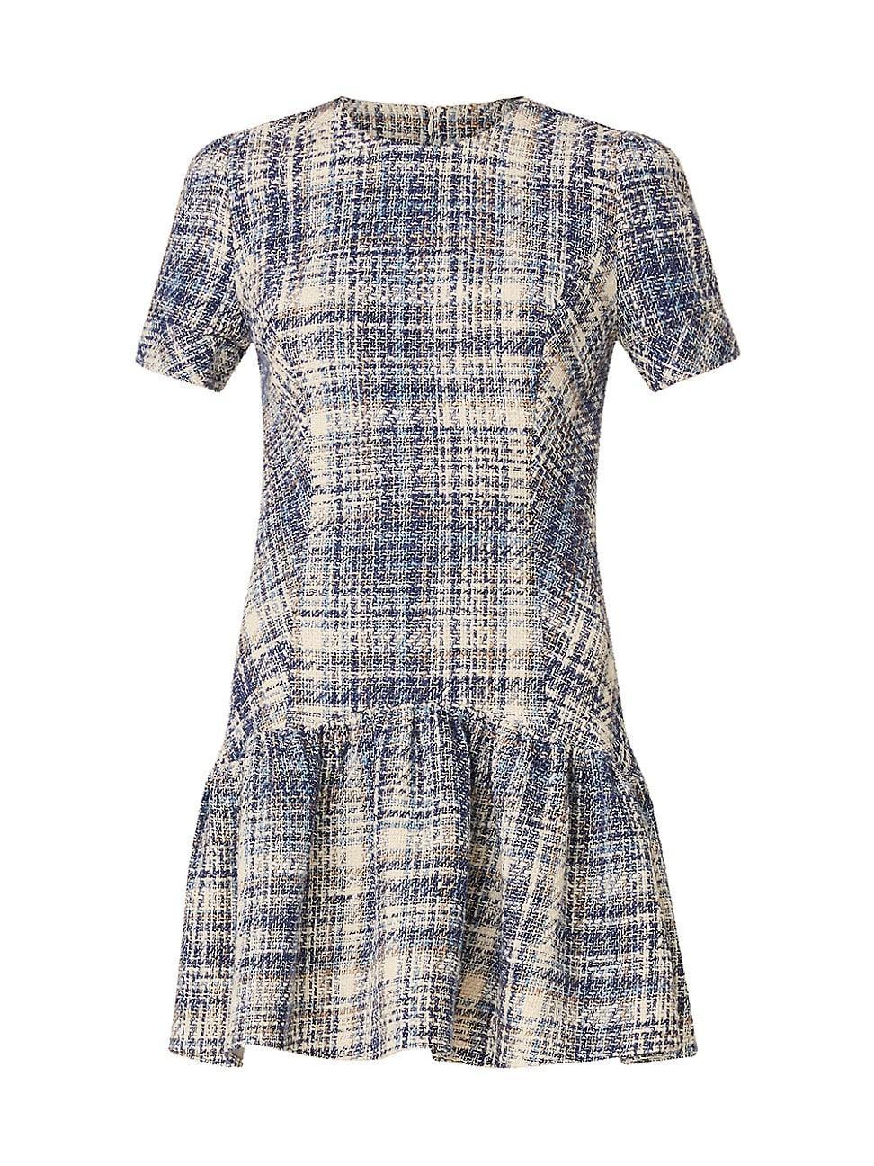 Womens Eleanor Plaid Tweed Minidress product image