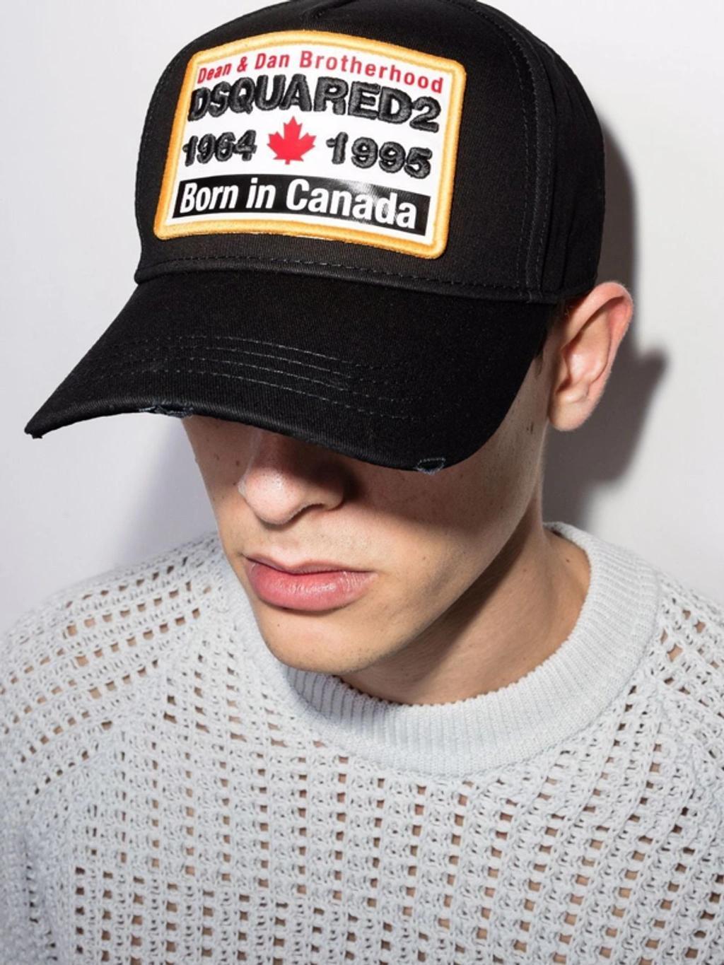 DSQUARED2 Black Born In Canada Logo Baseball Cap Product Image