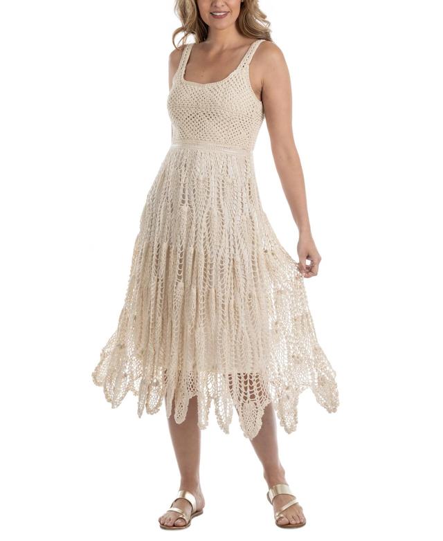 Women's Cotton Crochet Sleeveless Cover-Up Dress Product Image