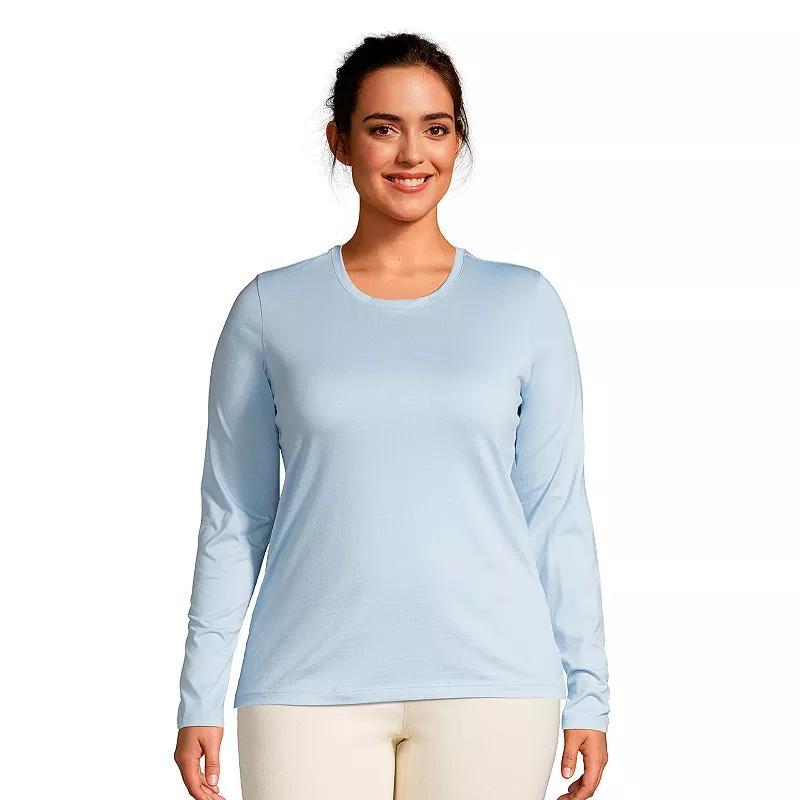 Plus Size Lands End Relaxed Supima Cotton Crewneck Tee, Womens Product Image