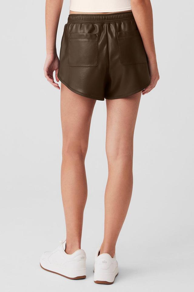 Faux Leather Power Hour Short - Espresso Female Product Image