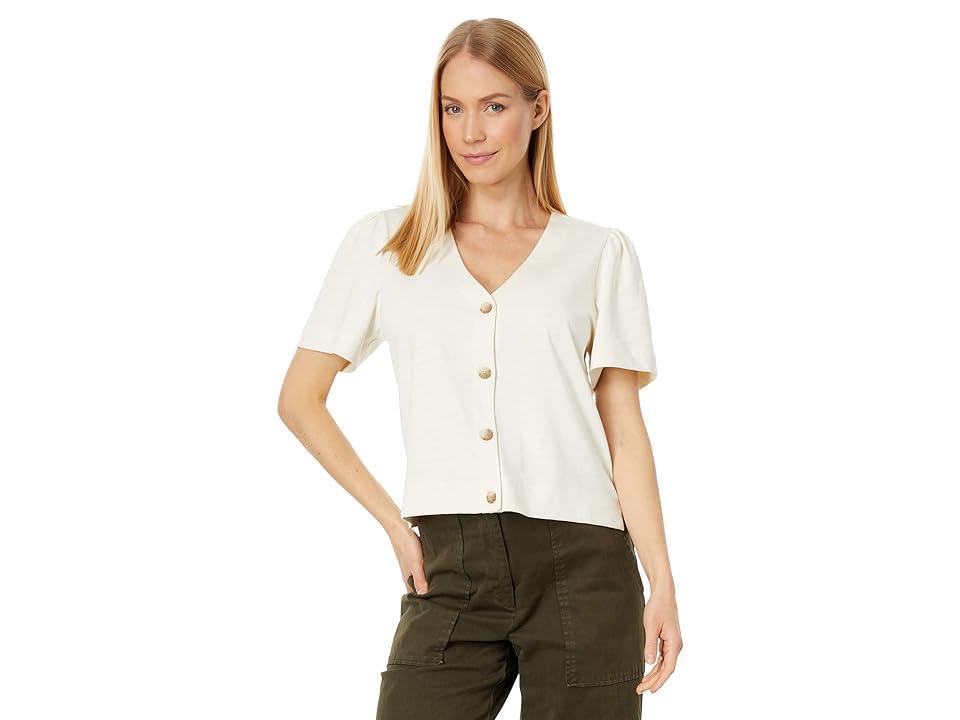 Lilla P Short Sleeve Cardigan (Gardenia) Women's Clothing Product Image