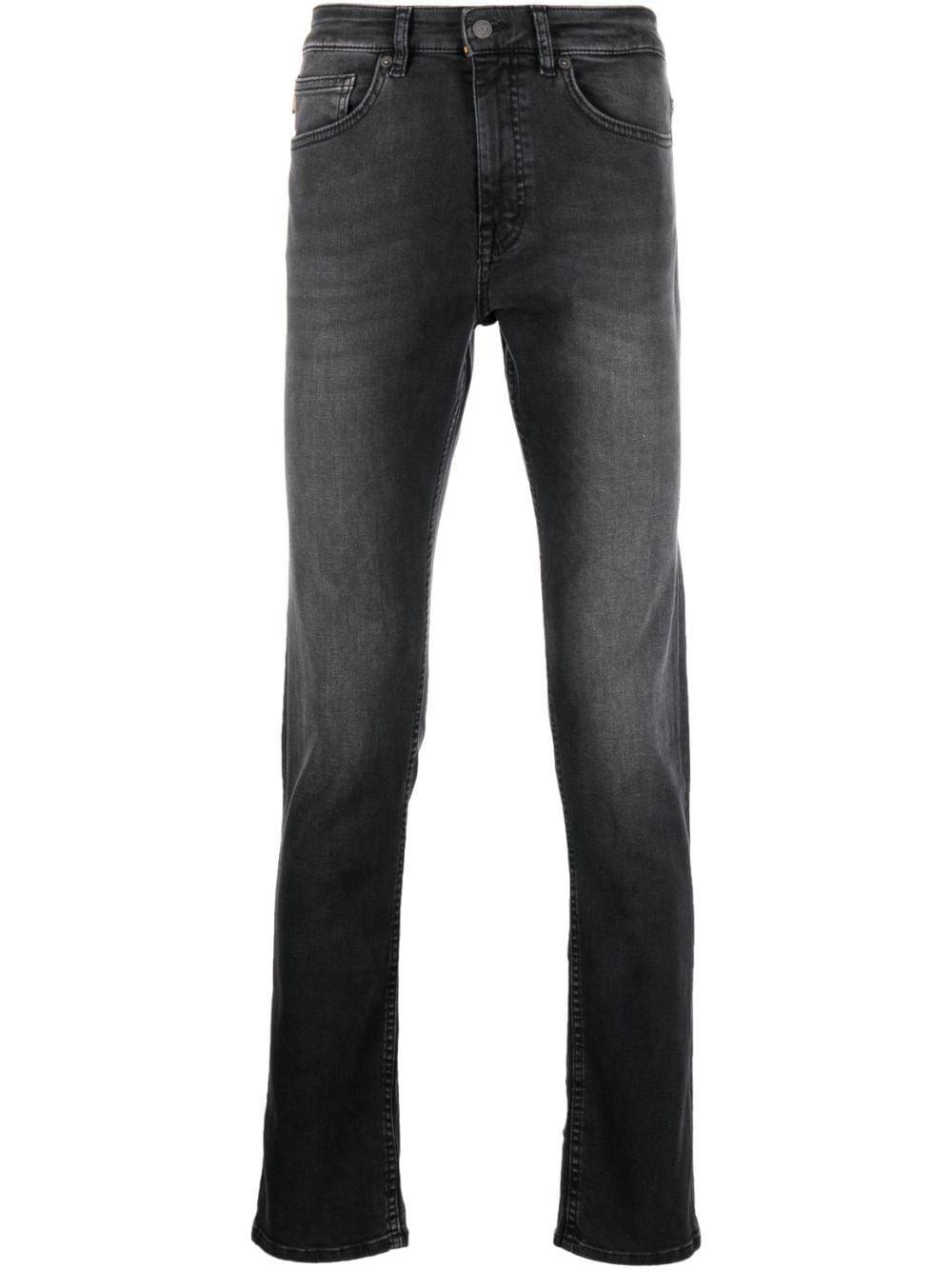 Mid-rise Straight-leg Jeans In Grey Product Image