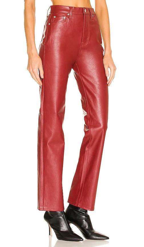 PISTOLA Cassie Super High Rise Straight Pant in Red. Product Image