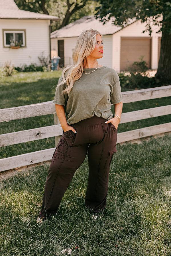 Go The Extra Mile High Waist Butter Soft Pants In Espresso Curves Product Image