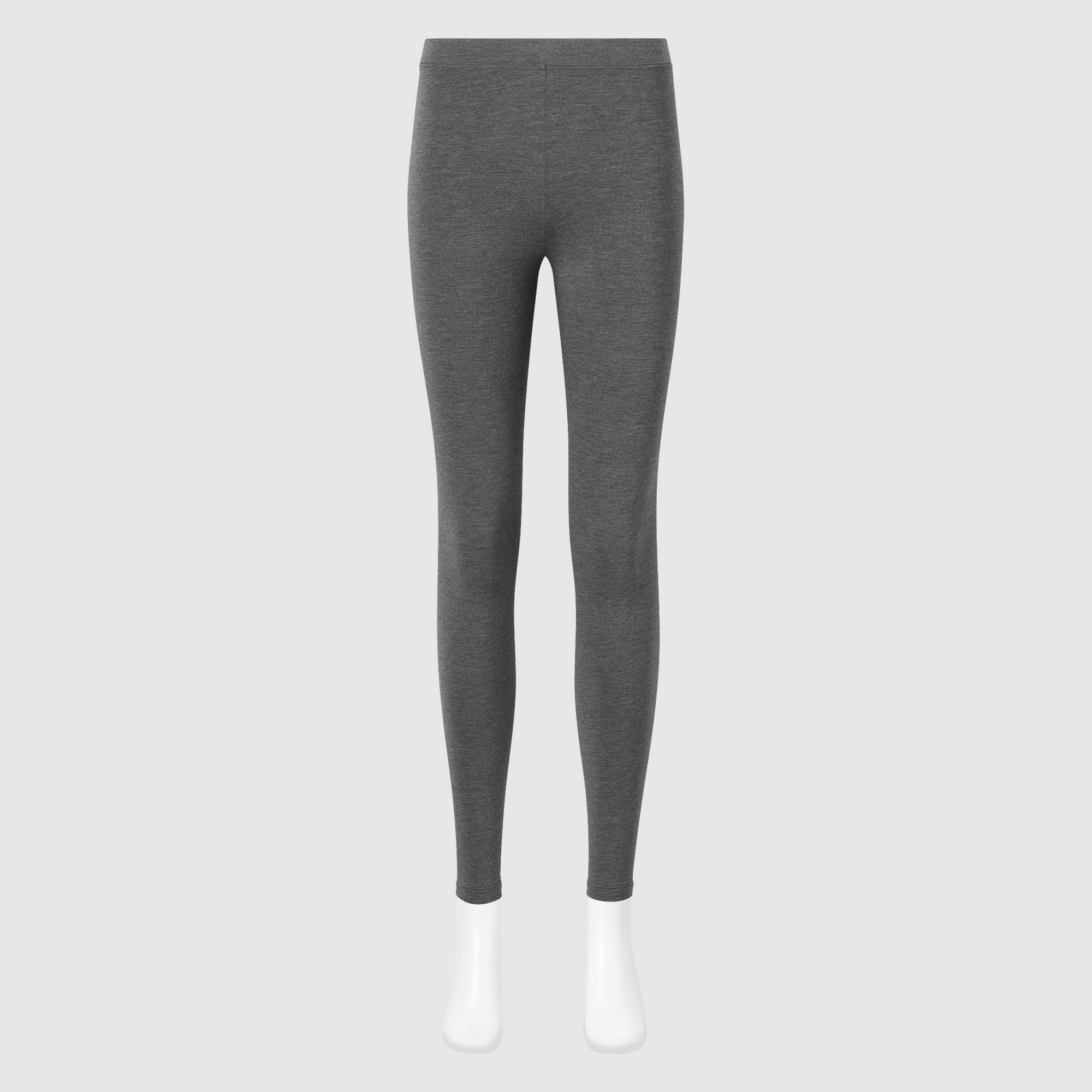 Womens Heattech Cotton Leggings (Extra Warm) with Moisture-Wicking Dark Gray Small UNIQLO US product image