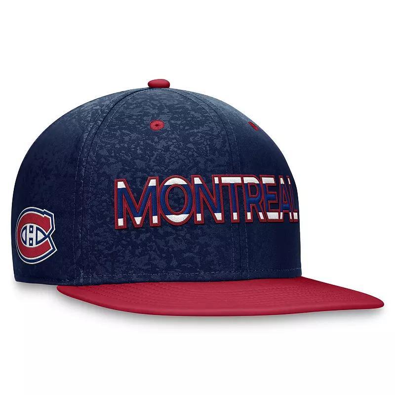 Mens Fanatics Branded /Red Montreal Canadiens Authentic Pro Rink Two-Tone Snapback Hat, Blue Product Image