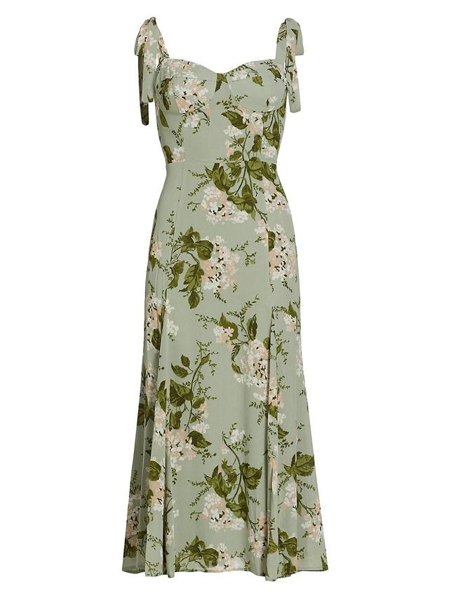 Womens Nadira Floral Tie-Strap Midi-Dress Product Image