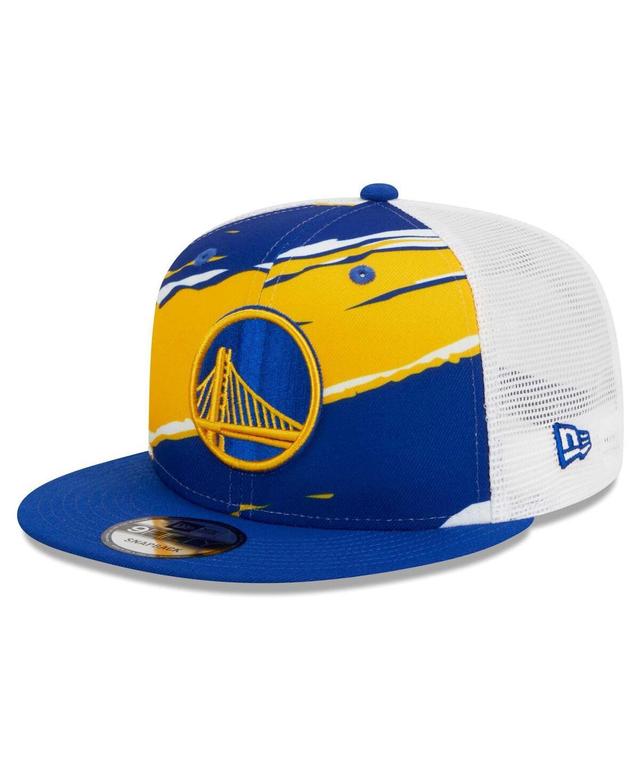 Mens New Era Royal/White Golden State Warriors Tear Trucker 9FIFTY Adjustable Hat Product Image