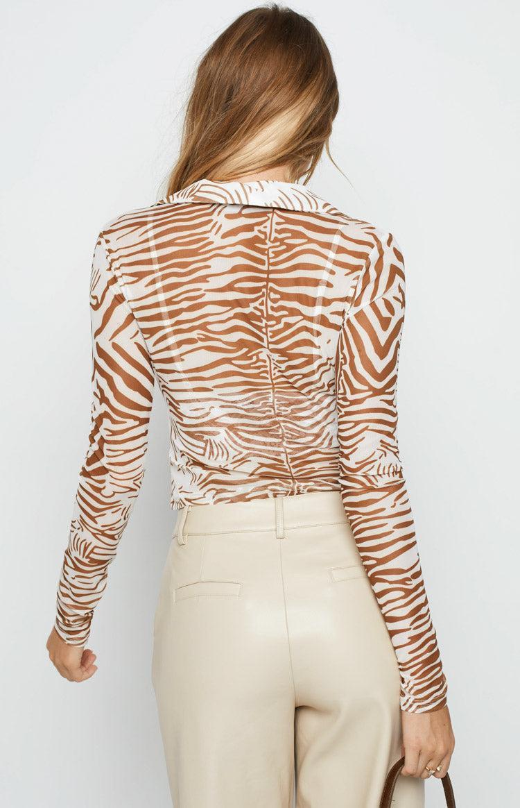 Lioness Collins Mesh Top Brown Product Image