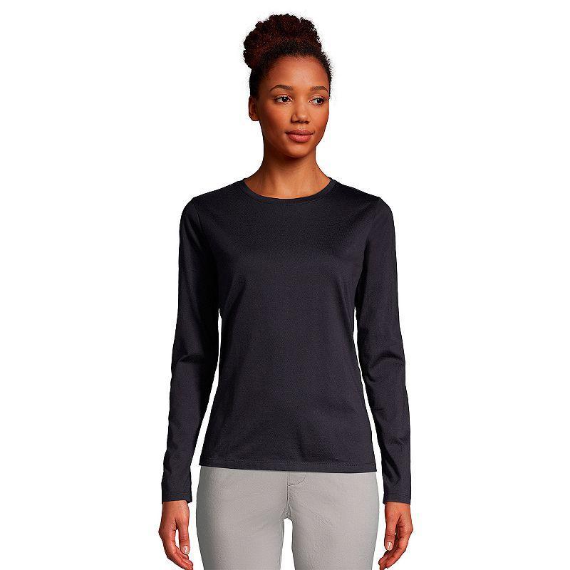 Petite Lands End Relaxed-Fit Supima Cotton Crewneck Tee, Womens Product Image