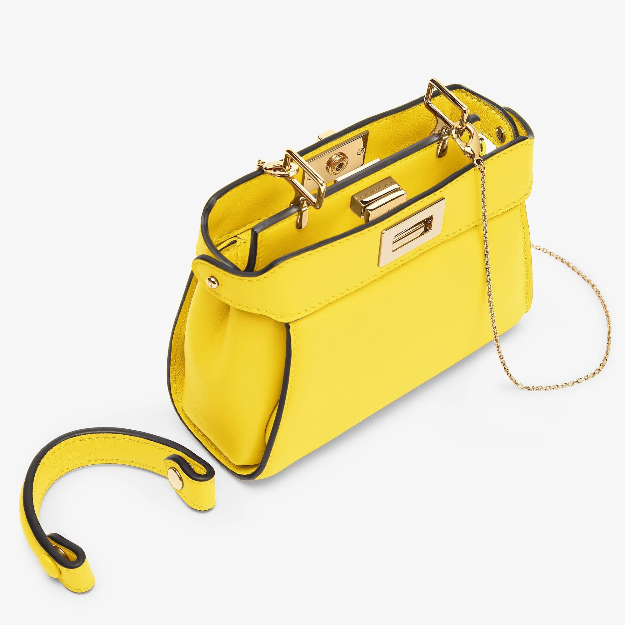 Nano PeekabooYellow nappa leather miniature bag Product Image