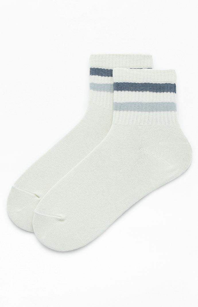 Varsity Stripe Crew Socks in White Product Image