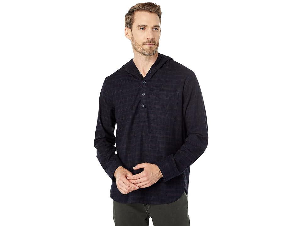 Vince Highway Plaid Long Sleeve Pullover (Coastal/Curtain Merlot) Men's Clothing Product Image