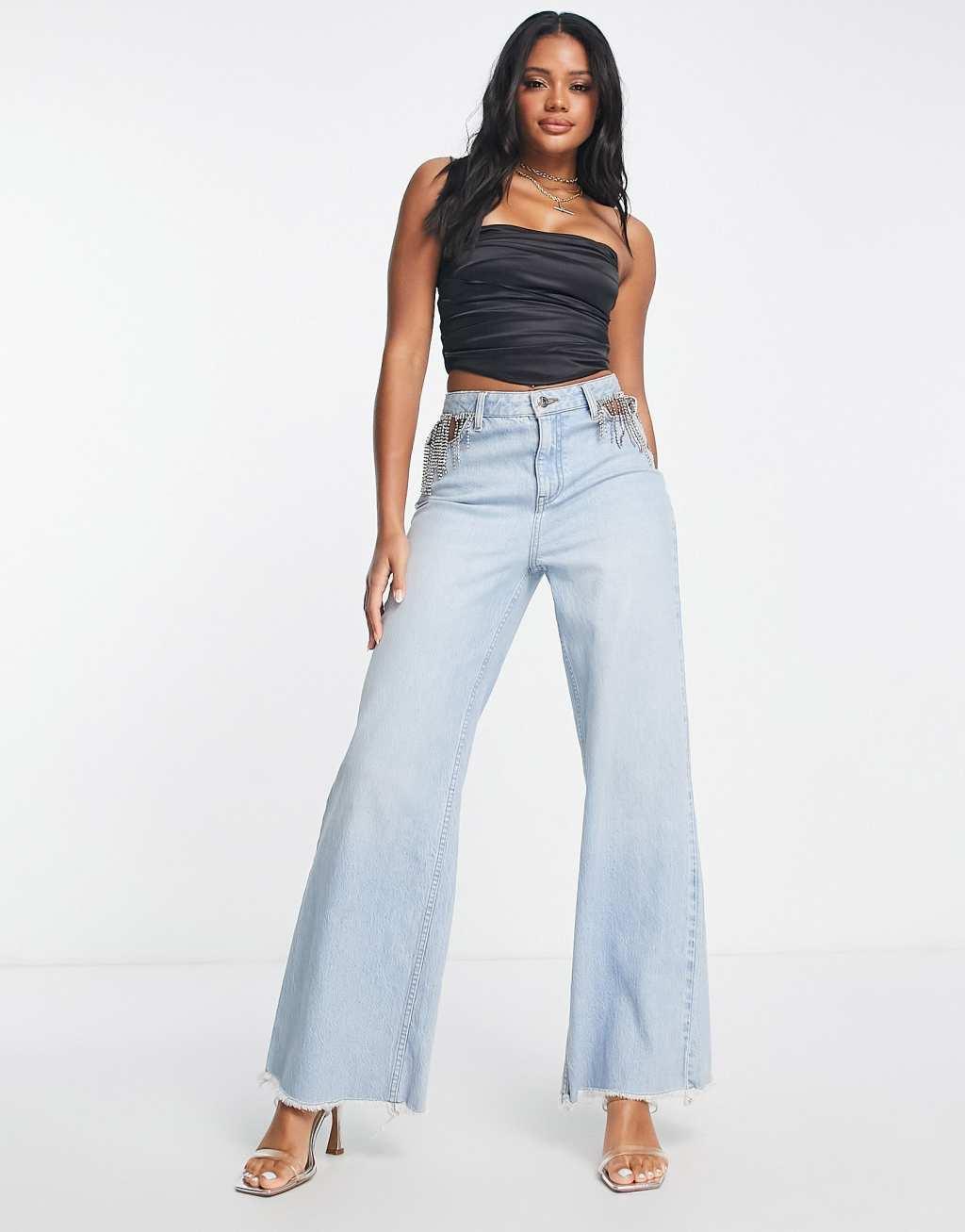 ASOS DESIGN satin corset top Product Image