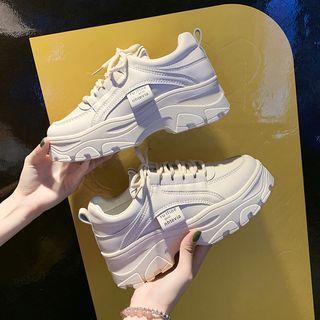 Faux-Leather  Platform Sneakers Product Image