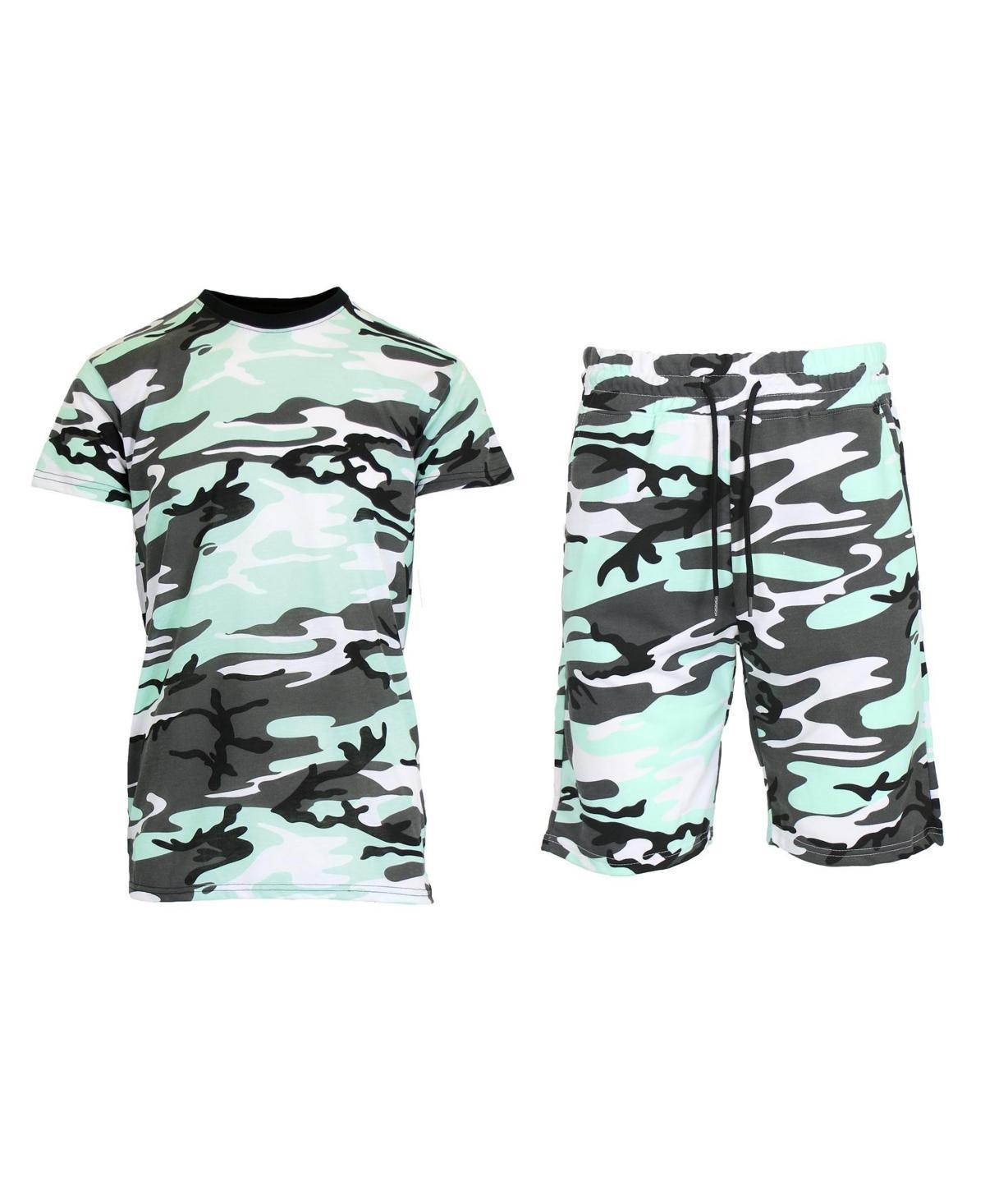 Galaxy By Harvic Mens Camo Short Sleeve T-shirt and Shorts, 2-Piece Set Product Image