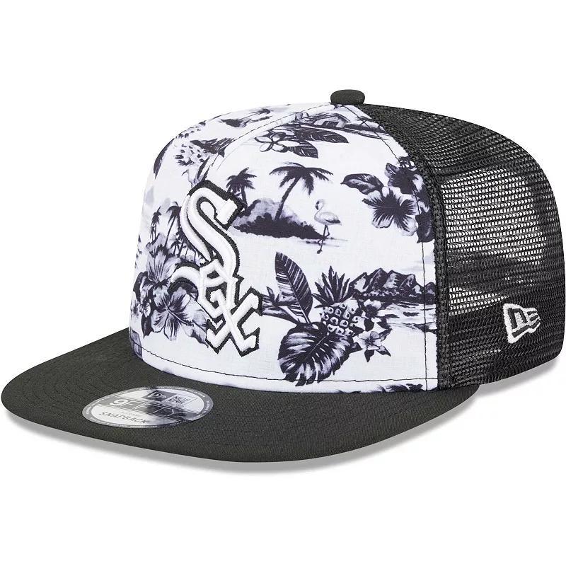 Mens New Era /Black Chicago Sox Vacay 2.0 A-Frame Trucker 9FIFTY Snapback Hat Product Image