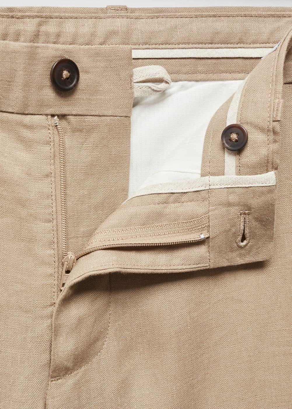 MANGO MAN - Slim-fit 100% linen pants beigeMen Product Image