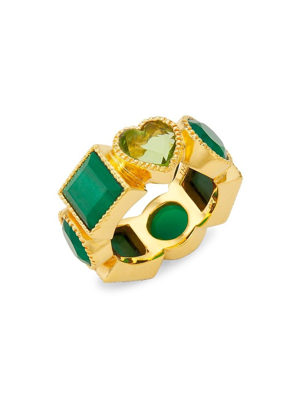 Mens The Green Shape 18K Gold-Plated Ring Product Image