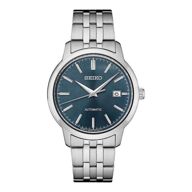 Seiko Essentials Mens Stainless Steel Green Dial Automatic Watch Blue Product Image