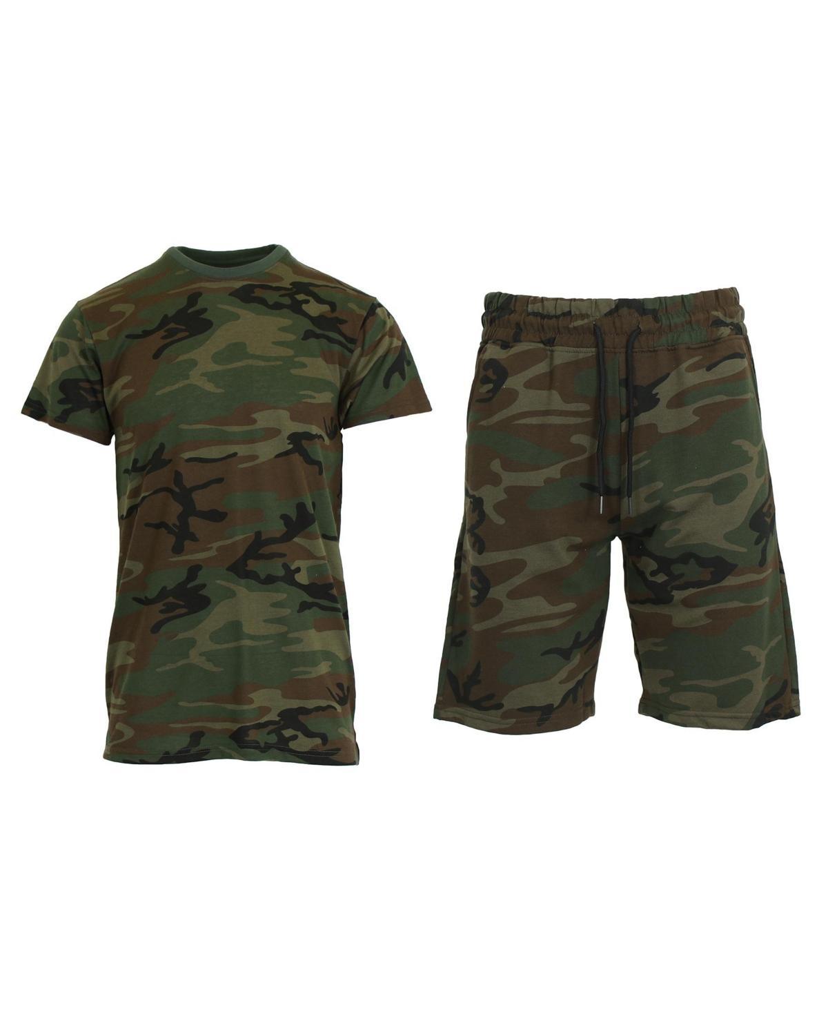 Galaxy By Harvic Mens Camo Short Sleeve T-shirt and Shorts, 2-Piece Set Product Image